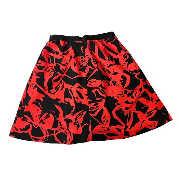 Ellen Tracy Womens Red & Black Abstract Print A-Line Skirt Size 8 - Picture 2 of 9